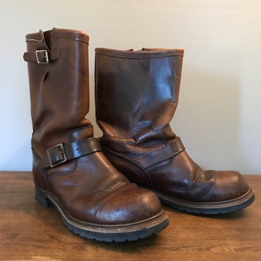 Vintage Georgia Boot Brown Engineer Boots Made in USA Size 9.5E